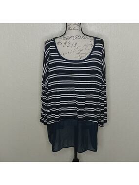 Cha Cha Vente Striped Top Size 2X